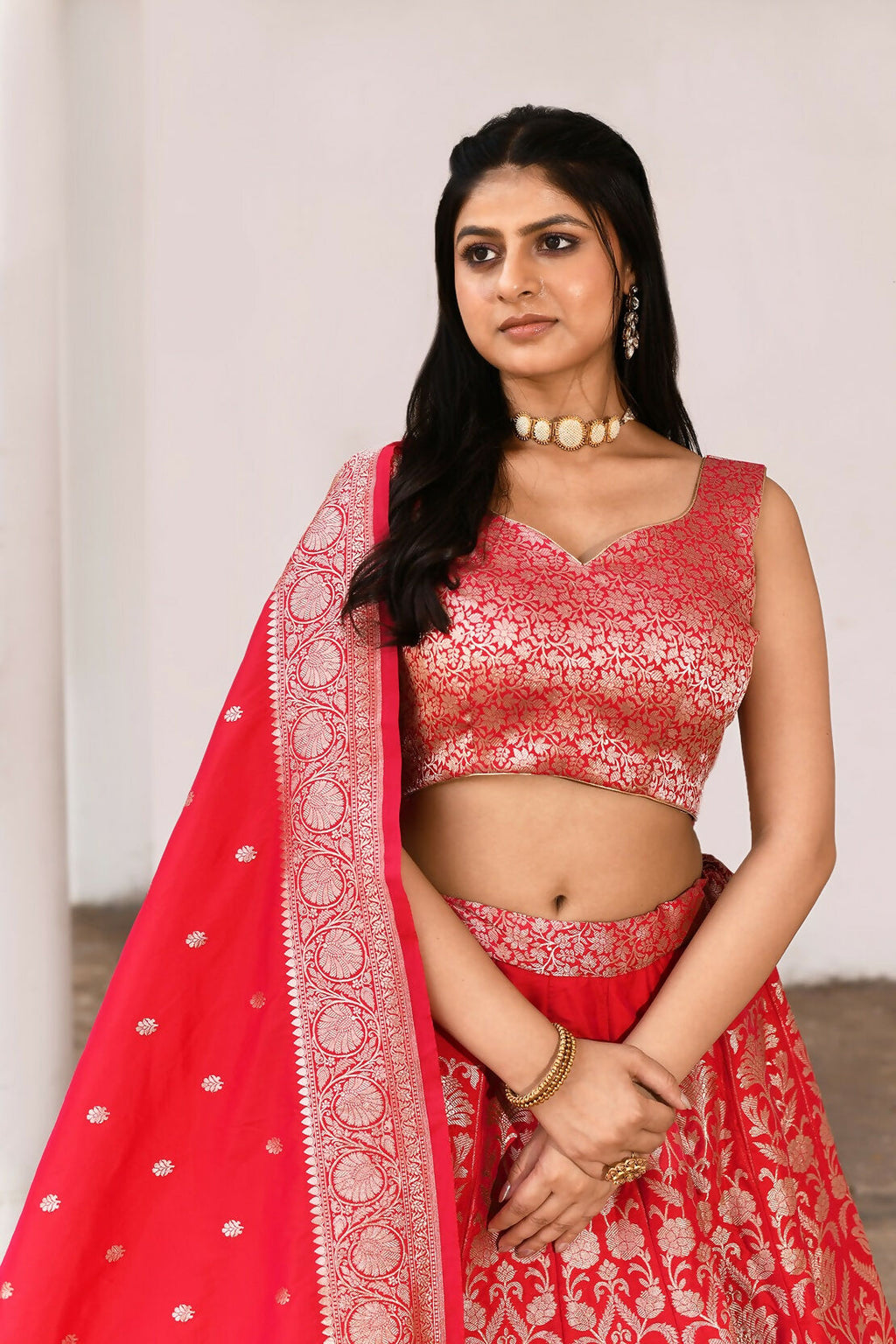 Joban Fashion Fuchsia Soft Pure Handloom Banarasi Silk Lehenga