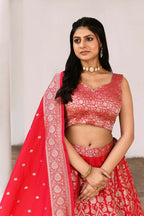 Joban Fashion Fuchsia Soft Pure Handloom Banarasi Silk Lehenga