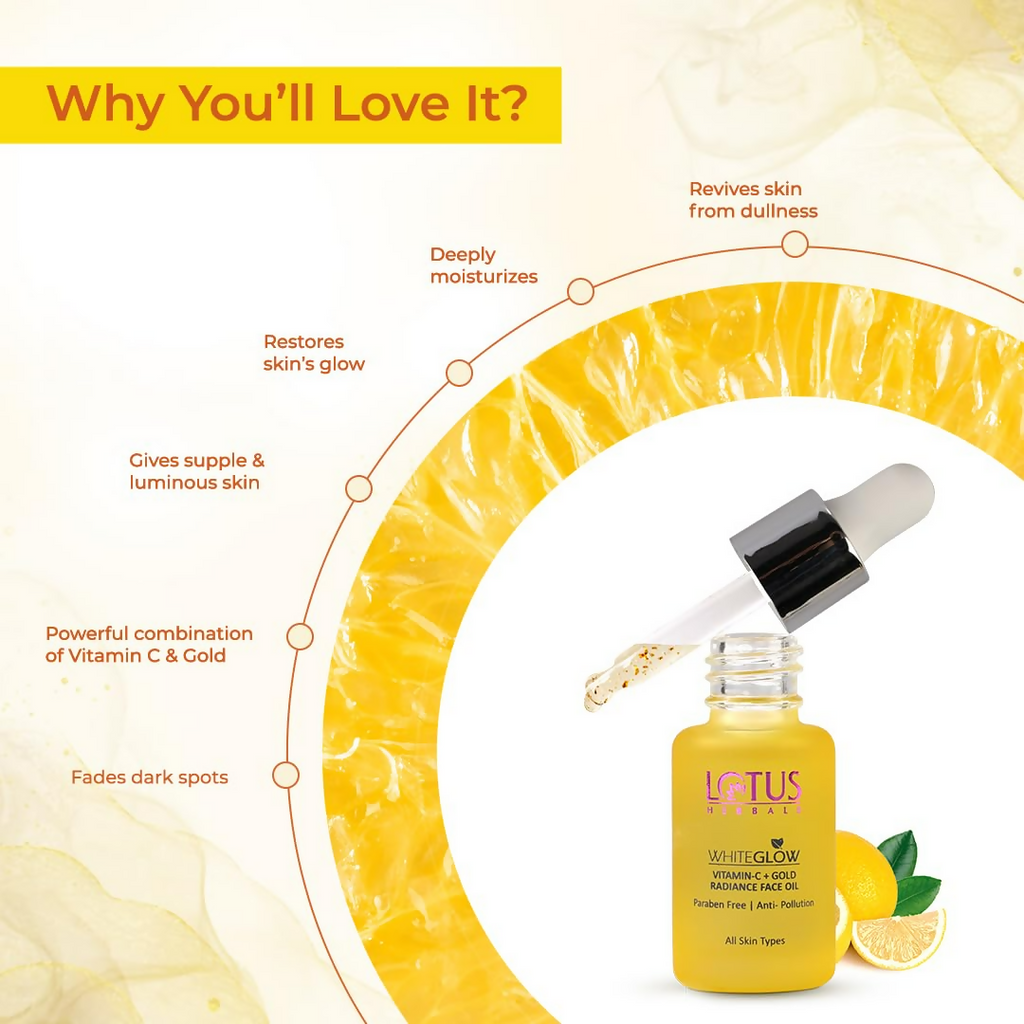 Lotus Herbals WhiteGlow Vitamin C and Gold Radiance Face Oil