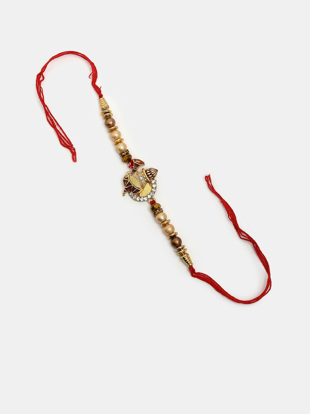 NVR Women & Men Set of 2 Gold Artificial beads Bhaiya Bhabhi Rakhi With Roli Chawal & Chocolate - Distacart