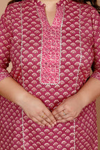 Miravan Womens Plus Size Floral Printed Cotton Kurta With Palazzo - Distacart