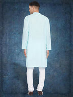 Even Apparels Men's Pure Cotton Blue Kurta