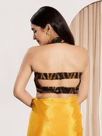 Joban Fashion Mustard Cotton Padded Blouse With Square Neck Sleeveless - Distacart
