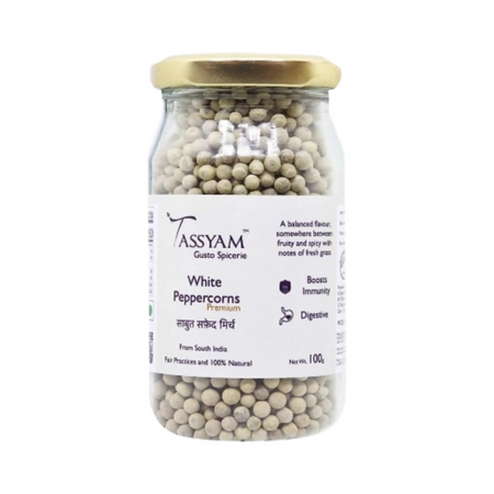 Tassyam Organics White Peppercorns