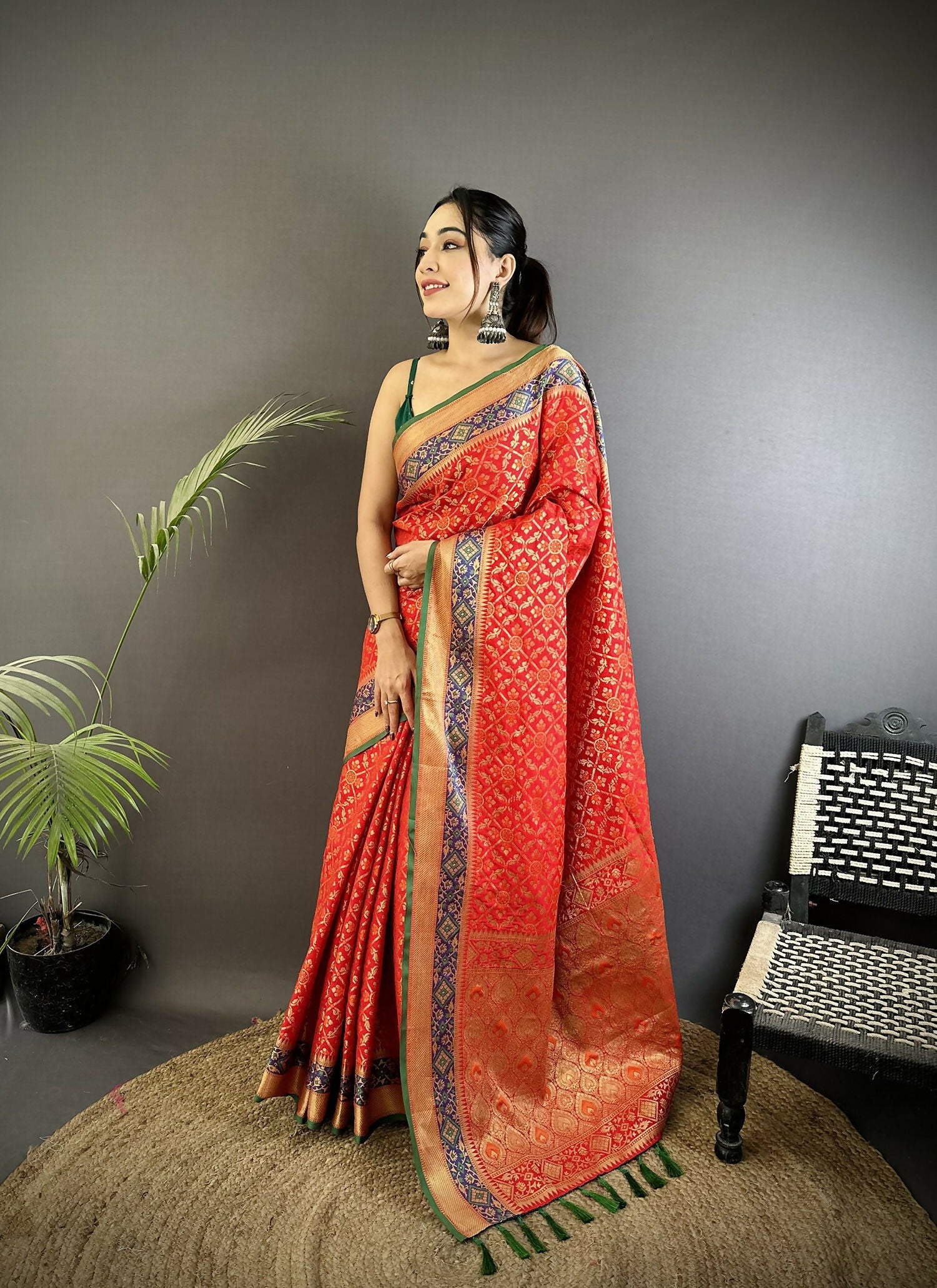 Joban Fashion Red Patola Soft Silk Patola Saree - Distacart