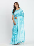 Shree Shyam Fashion Linen Cotton Grey Saree - Distacart