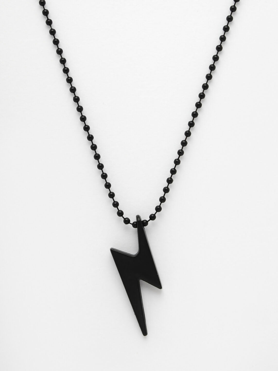 NVR Men's Set of 2 Black & Silver Flash Pendent With Chain