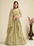 Lehenga Mart Designer Wedding Lehenga Choli For Women - Mehndi