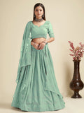 Lehenga Mart Designer Wedding Lehenga Choli For Women - Pista