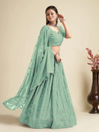Lehenga Mart Designer Wedding Lehenga Choli For Women - Pista