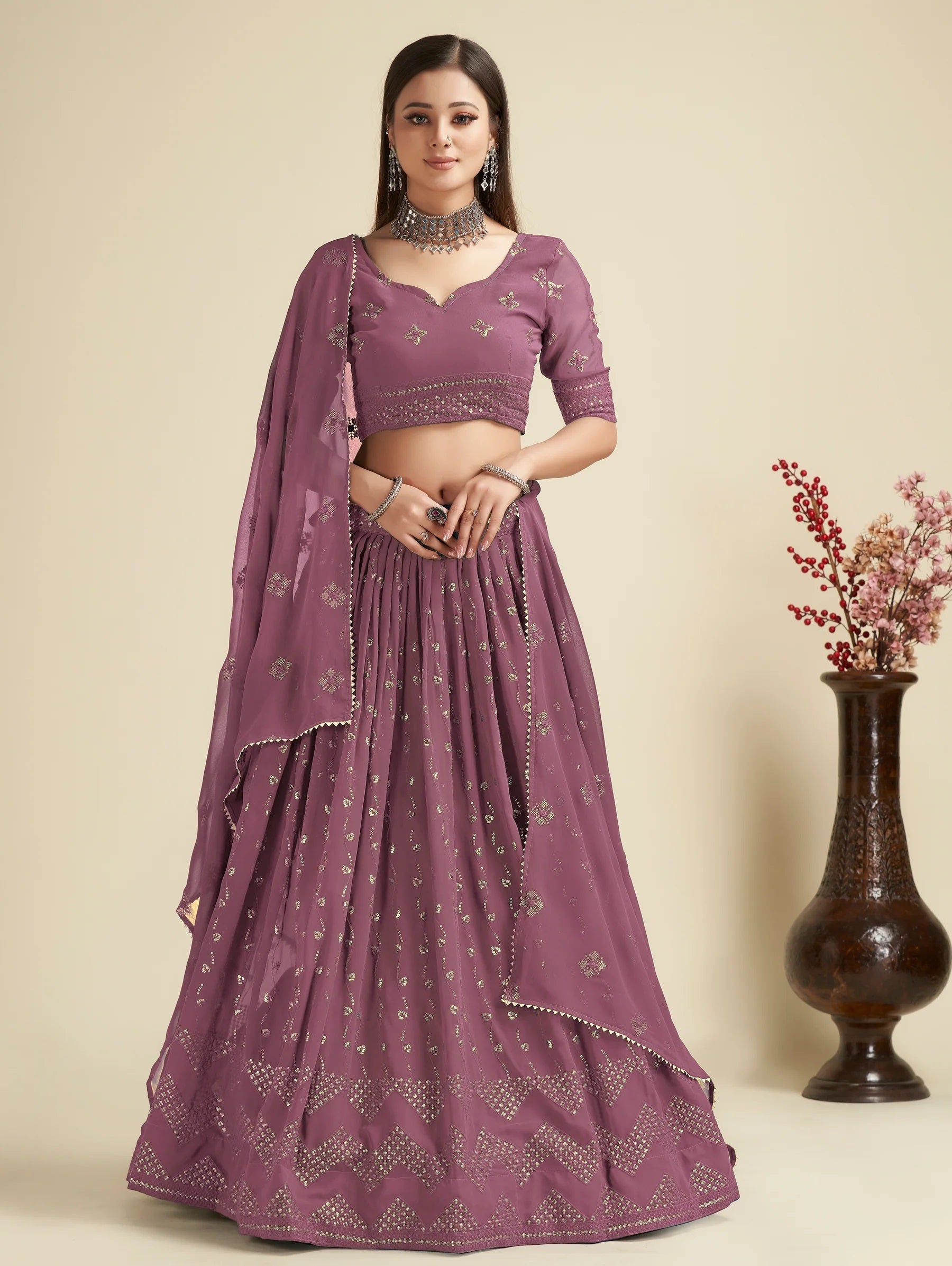 Lehenga Mart Designer Wedding Lehenga Choli For Women - Wine