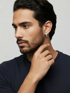 NVR Men's Set of 2 Multicolour Hoop Earrings - Distacart
