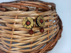 Terracotta Button Tops Ear Studs With Drops