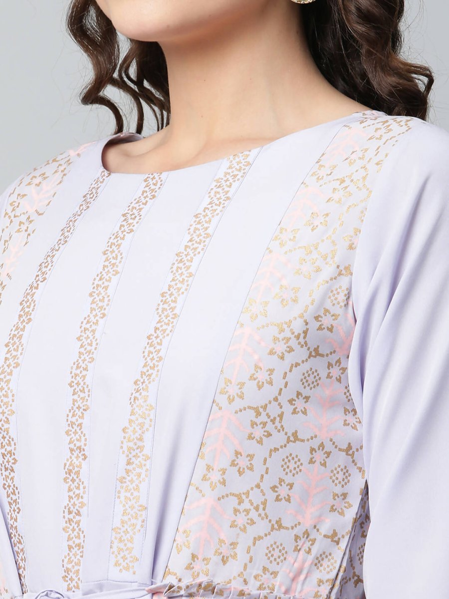Ahalyaa Womens Powder Blue Crepe Floral Dress - Distacart
