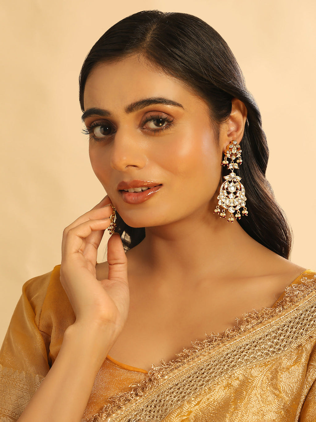 Nuyug 22K Gold Plated Serenoor Pearl Chandbali Earrings - Distacart