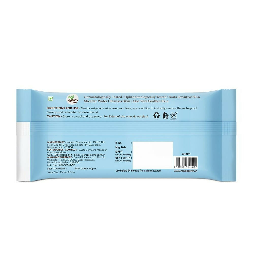 Mamaearth Micellar Gentle Makeup Remover Wipes - Distacart