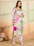Prazu Fashion Multi Color Printed Cotton Reyon Kurta Pant Set - Distacart