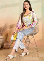 Prazu Fashion Multi Color Printed Cotton Reyon Kurta Pant Set - Distacart