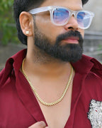 VOJ Gold-Polished Designer V Shaped Chain For Men