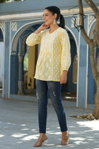 Juniper Women's Lemonyellow Printed A-Line Tunic - Distacart