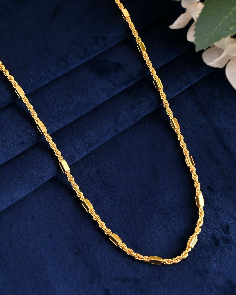 VOJ Gold-Polished Pipe Chain For Men