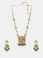 Ruby Raang Kundan Haar With Matching Earrings