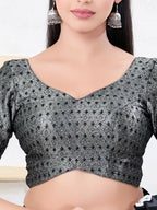 Joban Fashion Black Tissue Elbow Sleeveless Back Open Blouse