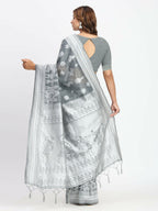 Shree Shyam Fashion Linen Cotton Pink Saree - Distacart