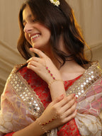 Ruby Raang Gulnaar Pearl Ruby Haath Phool - Distacart