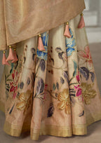 Beige Rangkat Tussar Silk Woven Design Saree with Unstitched Blouse - Mohmanthan Eshani