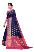 Vamika Cotton Rich Silk With Jacquard Weaving Navy Blue Saree