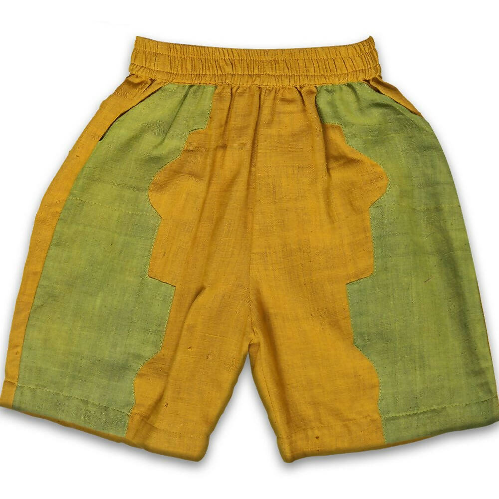 Mhyssa Nero Half Sleeve Yellow T-shirt with Shorts Set For Kids