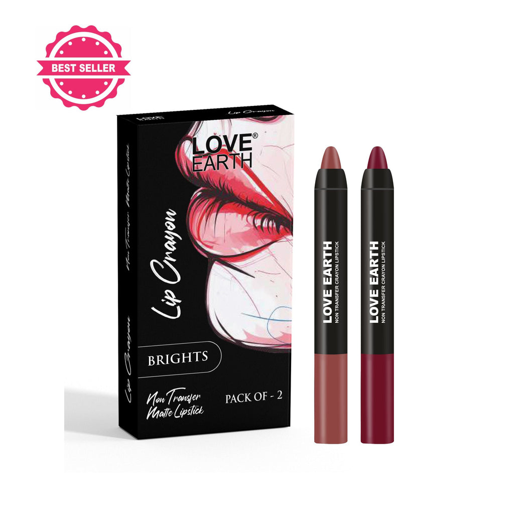 Love Earth Lip Crayon Non-Transfer Lipstick - Brights
