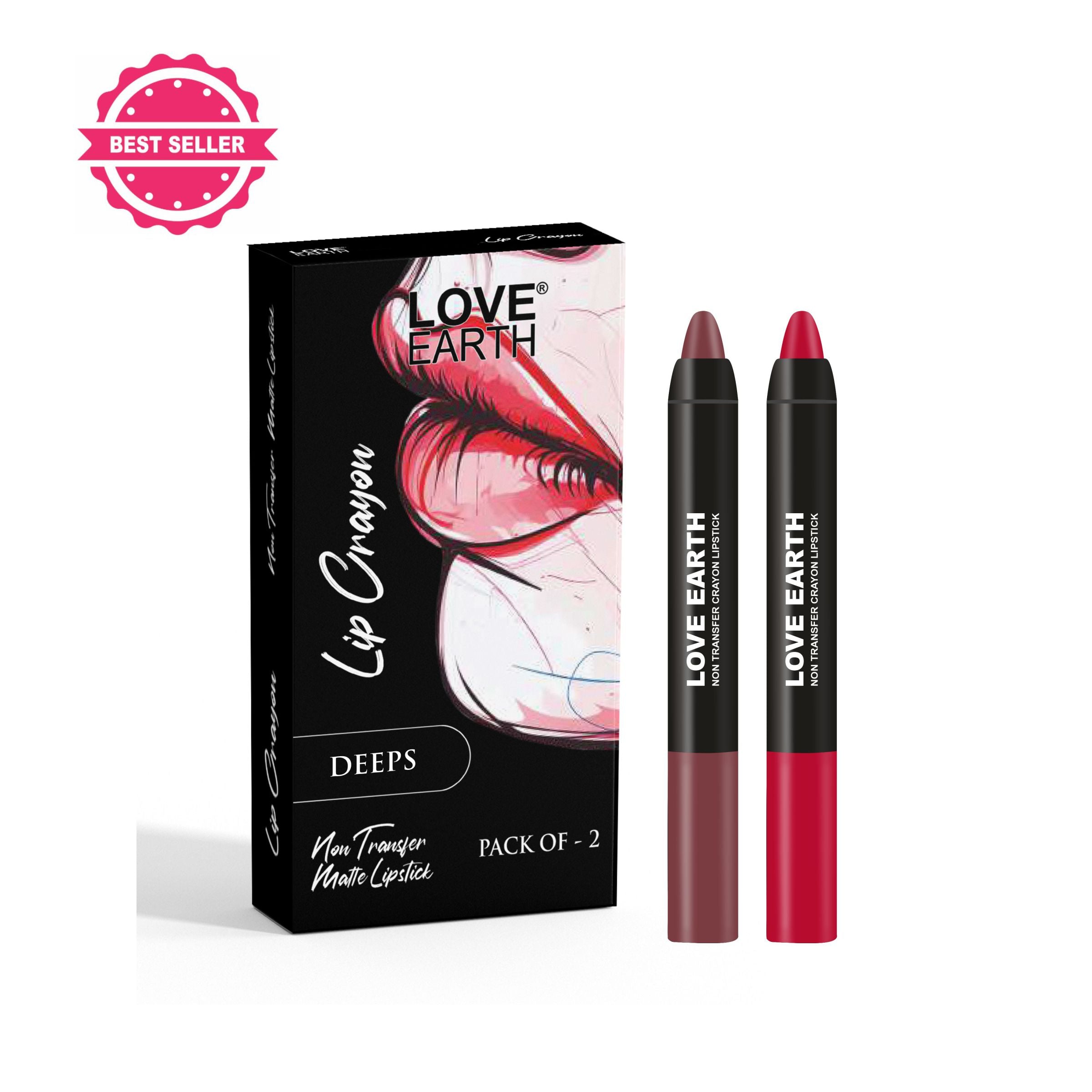 Love Earth Lip Crayon Non-Transfer Lipstick - Deeps