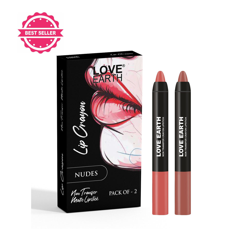 Love Earth Lip Crayon Non-Transfer Lipstick - Nudes