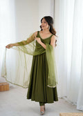 Joban Fashion Mehndi Kurta Set Chanderi Sequence Embroidery Work - Distacart