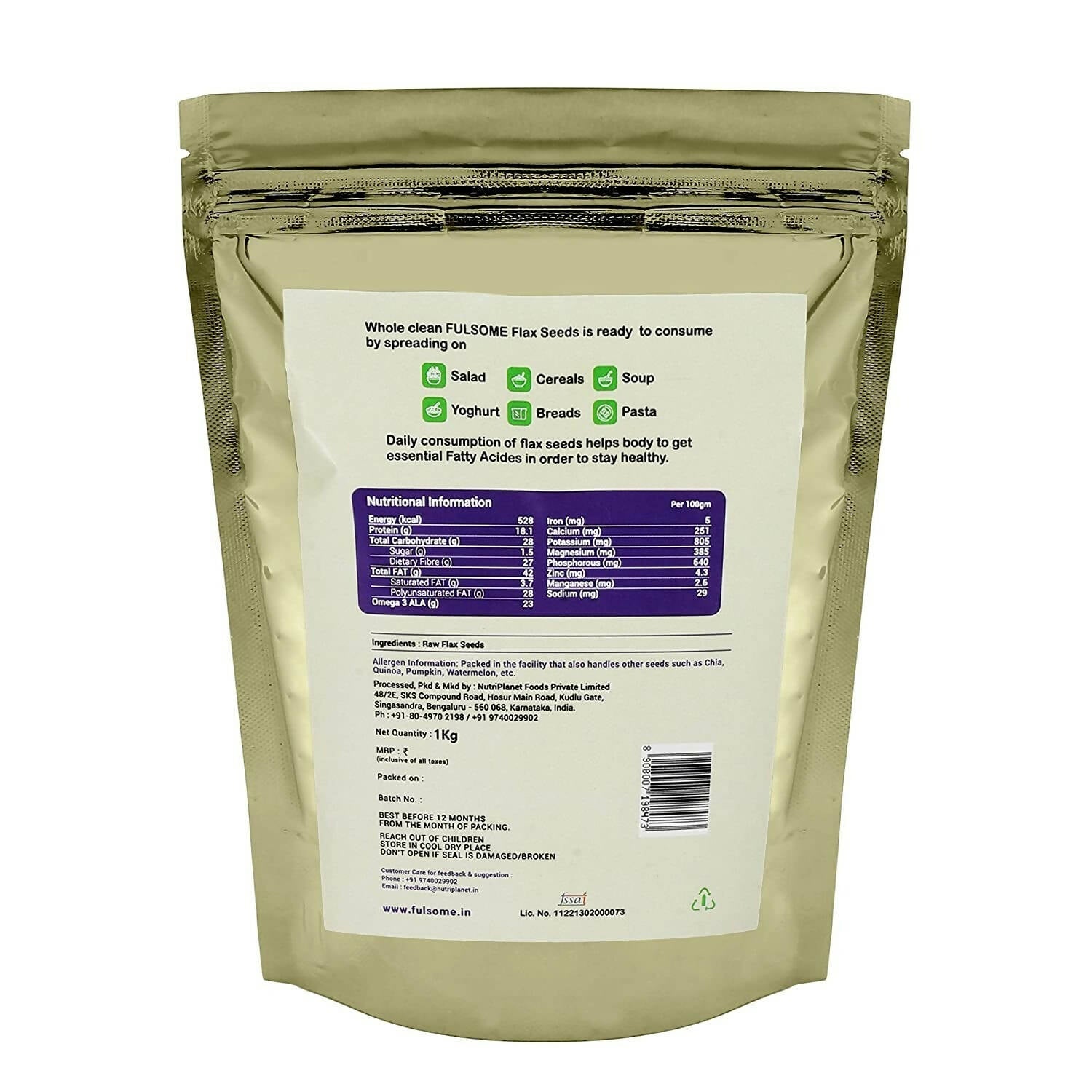 Fulsome Raw Flax Seeds - Distacart