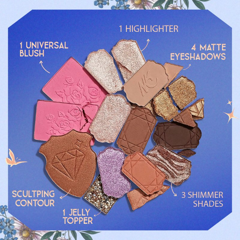 Nykaa Cosmetics X Bridgerton Face & Eye Multi-Texture Eyeshadow Blush & Contour Palette
