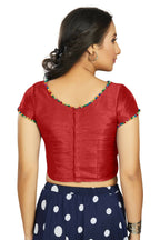Aastha Fashion Women's Red Art Silk Designer Party Wear Readymade Blouse