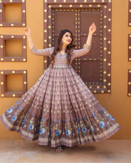 Partywear Designer Pastelpink Chanderi Suit - Anbazaar