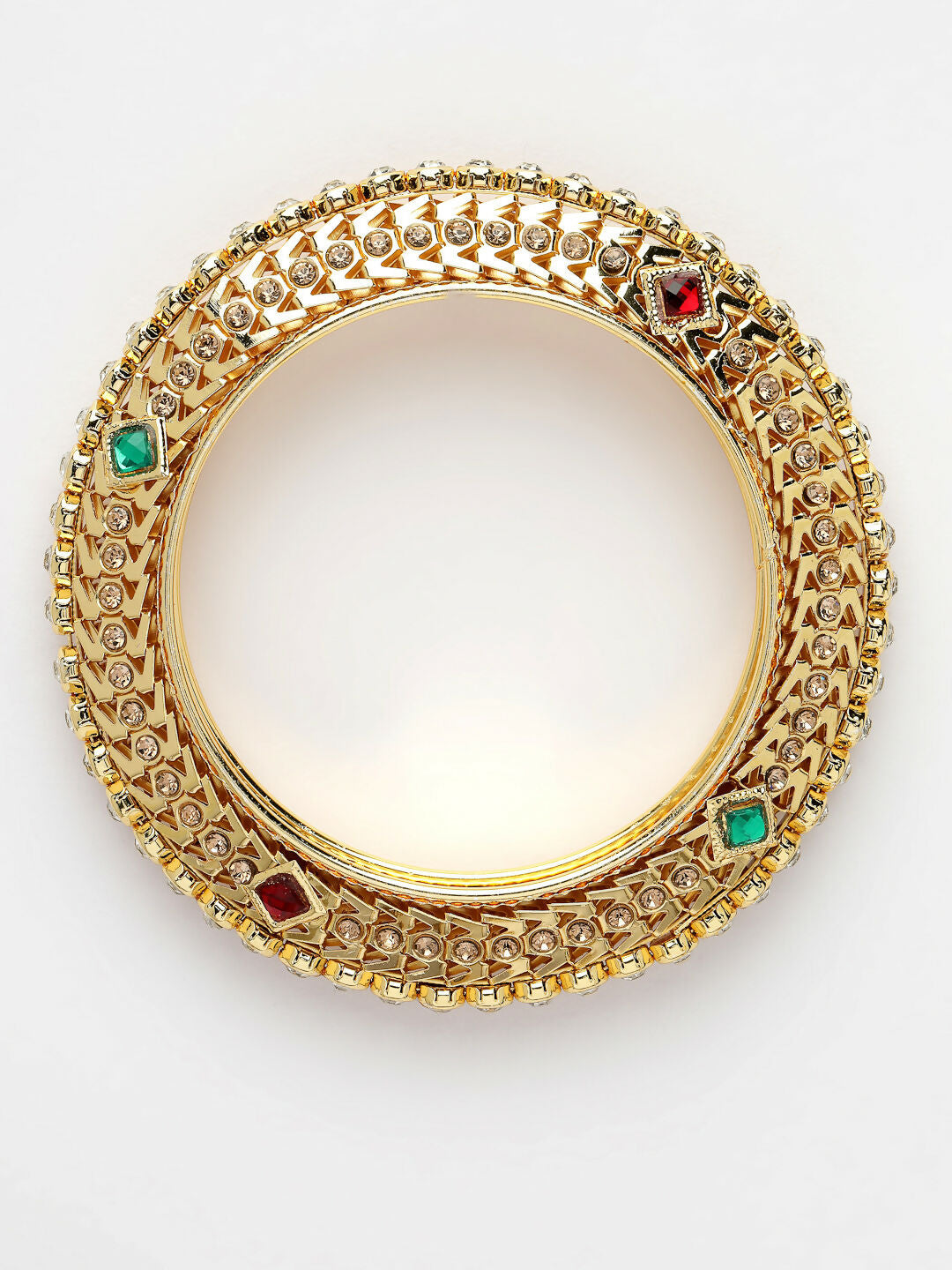 NVR Women's Set of 2 Gold-Plated Kundan Traditional Bangles - Distacart
