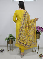Prazu Fashion Yellow Cotton Silk Thread Sequence Designer Salwar Suit - Distacart