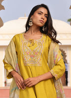Prazu Fashion Yellow Cotton Silk Thread Sequence Designer Salwar Suit - Distacart