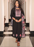 Prazu Fashion Black Viscose Shimmer Thread Embroidered Salwar Suit - Distacart