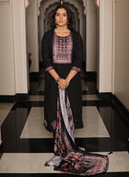 Prazu Fashion Black Viscose Shimmer Thread Embroidered Salwar Suit - Distacart