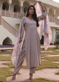 Prazu Fashion Beige Cotton Silk Thread Sequence Designer Salwar Suit - Distacart