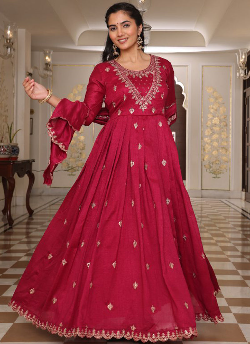 Prazu Fashion Pink Soft Silk Thread Sequence Designer Suit - Distacart