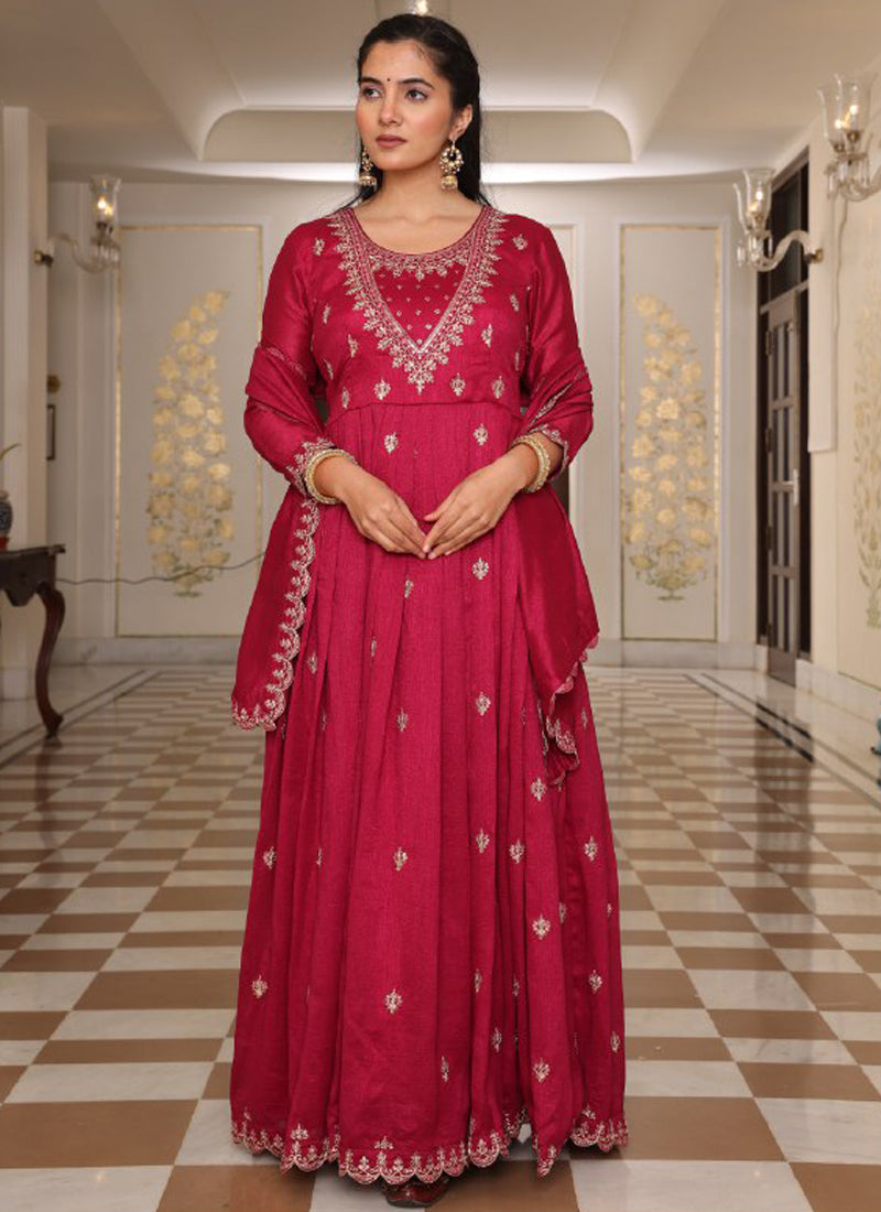 Prazu Fashion Pink Soft Silk Thread Sequence Designer Suit - Distacart
