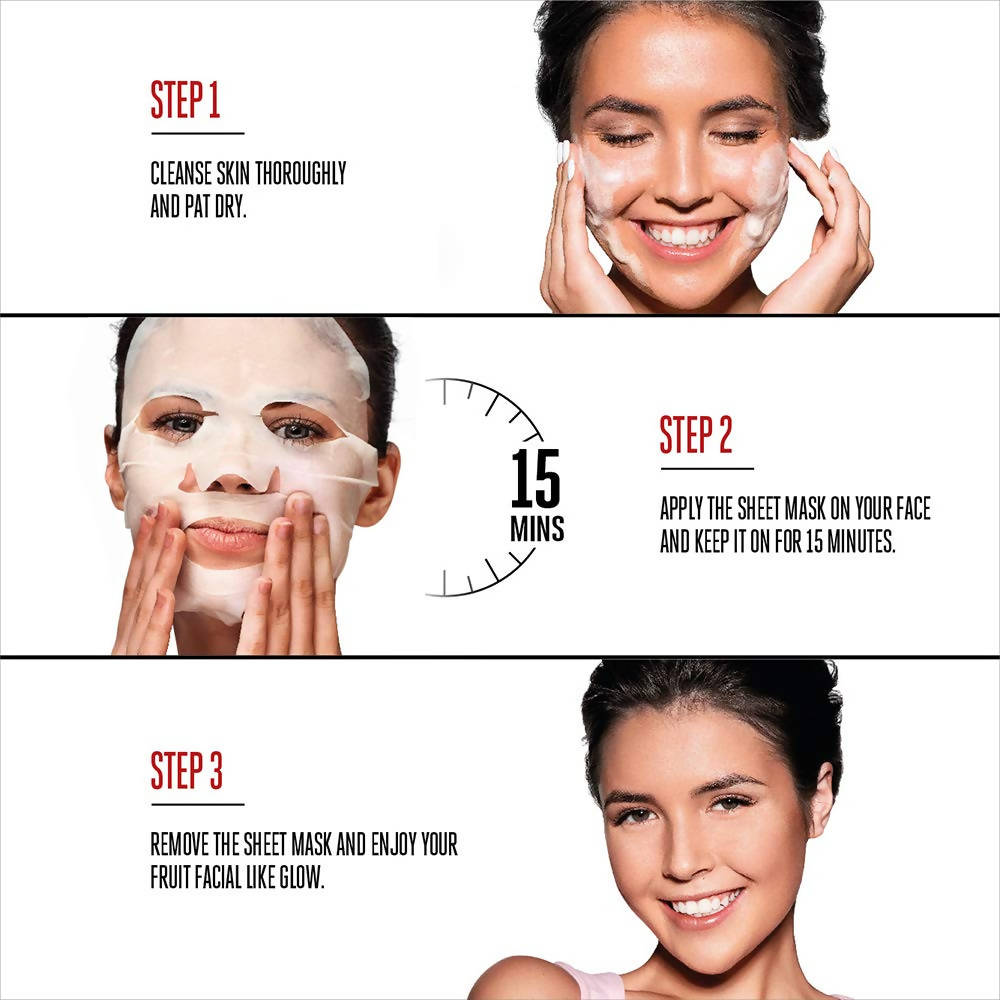 Lakme Blush And Glow Strawberry Sheet Mask use