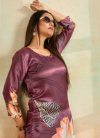 Prazu Fashion Onion Pink Printed Cotton Reyon Kurta Pant Set - Distacart